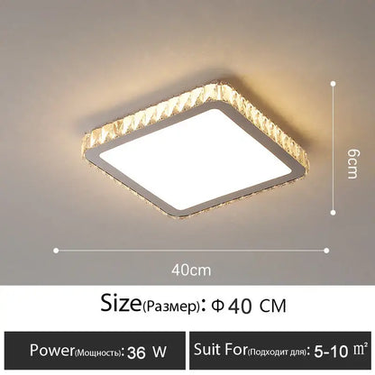 Luxury gold crystal led ceiling lamp with silver frame and ornate decorbites crystal led border for warm lighting