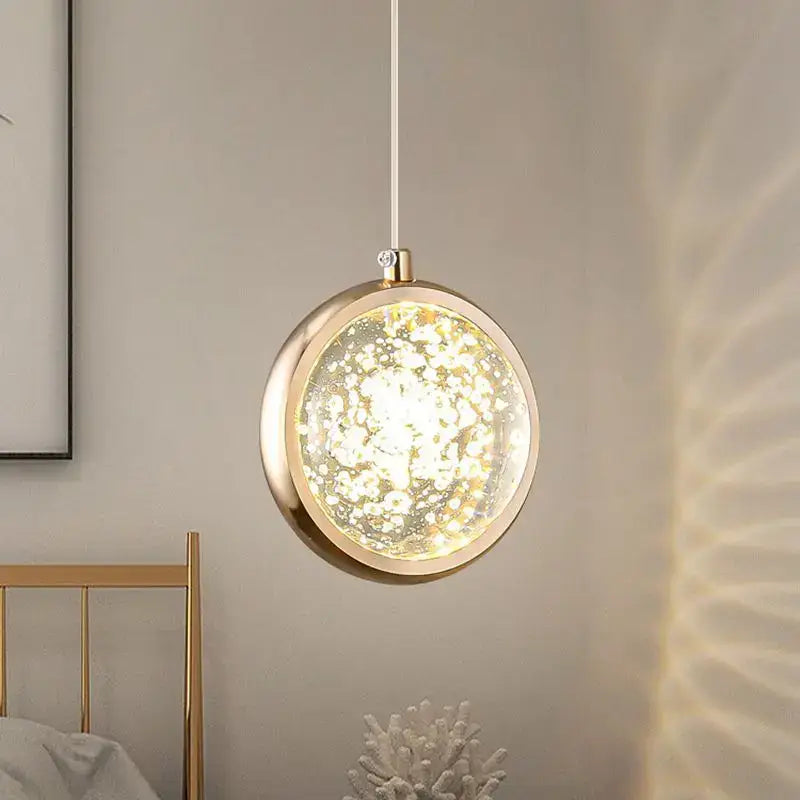 Luxury gold deer crystal ball chandelier pendant light with gold-toned frame and sparkling textured glass globe decorbites crystal ball