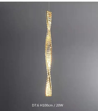 A sleek golden spiral dimmable crystal wall sconce with embedded led lighting for luxury living room decorbites dimmable crystal