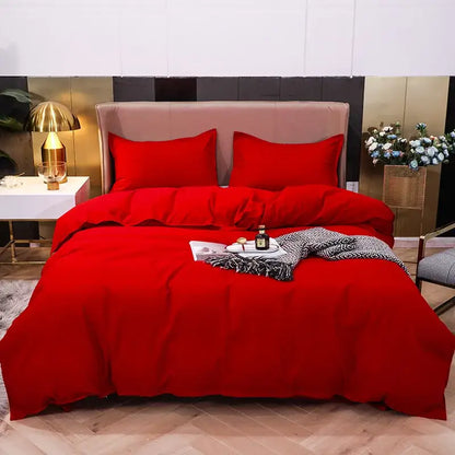 Luxury orange and gray duvet cover set with vibrant red plush duvet cover and matching pillows for bedroom bedding