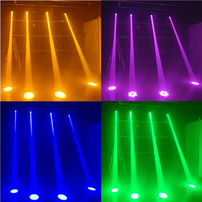 Matte black 150w mini led moving head stage light emitting vibrant yellow purple blue and green beams for party room