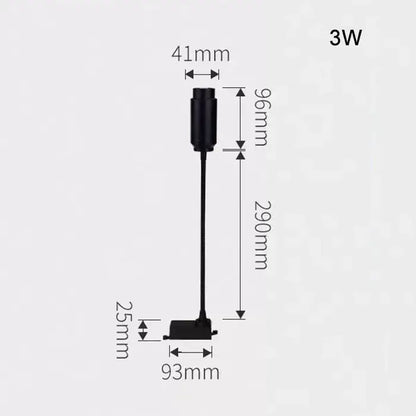 Matte black decorbites adjustable beam track light with flexible gooseneck and mounting base for task lighting