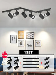Matte black cob chandelier track ceiling spotlights with adjustable black matte finish for modern living room decorbites cob chandelier