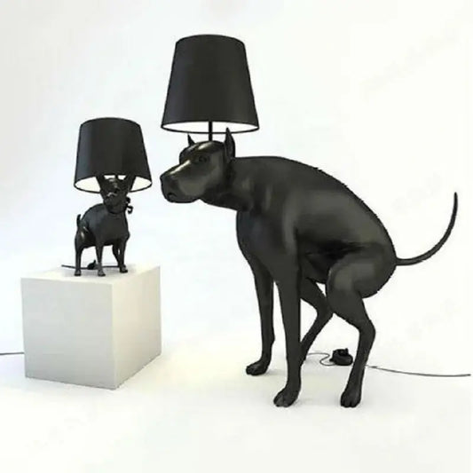 Matte black dog floor lamp with led light and cylindrical shade perfect for modern living room decorbites big dog design