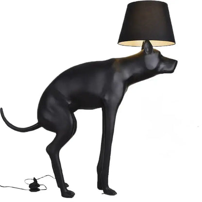 Matte black dog led floor lamp with glossy finish and conical shade for stylish living room decorbites big dog design