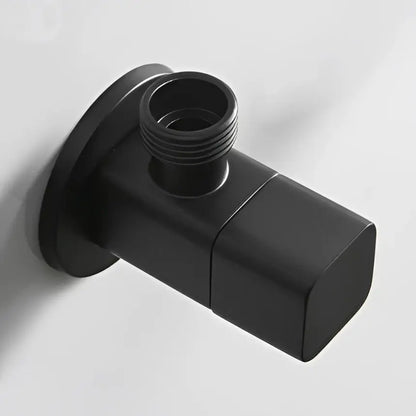Matte black hexagonal filling valve faucet with square body and threaded connection for kitchen and bathroom use