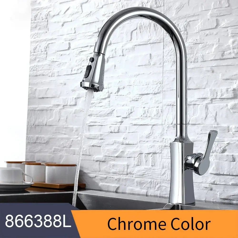 Matte black single handle pull down kitchen faucet with chrome finish sleek arched spout and pull-down spray head