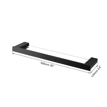 Matte black stainless steel bathroom hardware set towel rack with sleek modern design and integrated mounting brackets