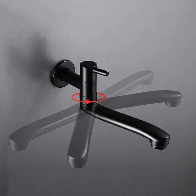 Matte black stainless steel kitchen faucet with swivel curved spout and single lever handle by decorbites black stainless