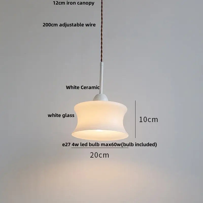 Minimalist white ceramic walnut pendant light with frosted glass shade and adjustable iron canopy by decorbites ceramic walnut
