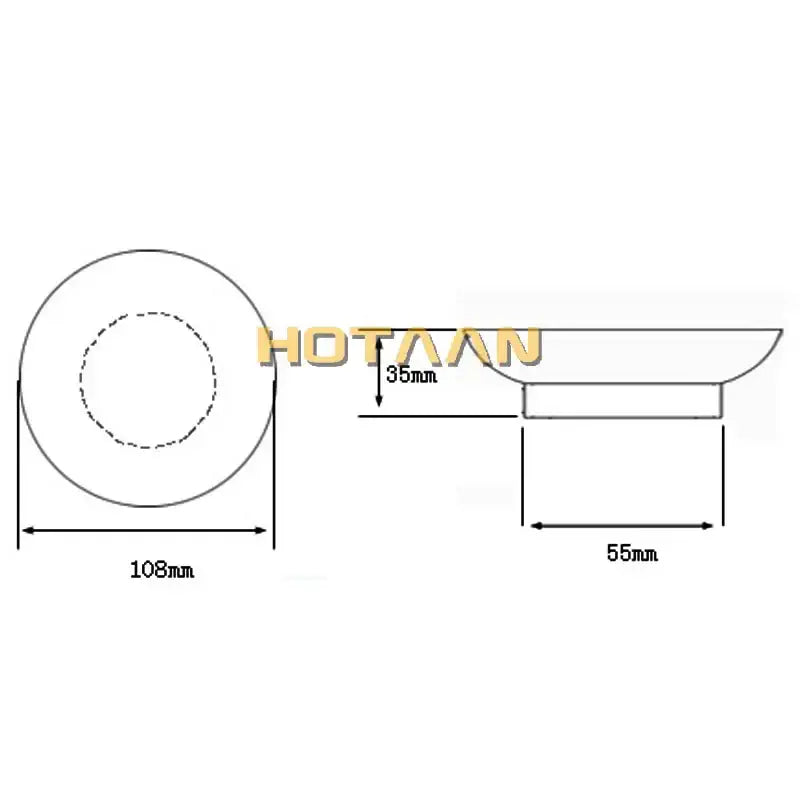 White ceramic soap dish with flared rim and central depression, a bathroom accessory for holding soap