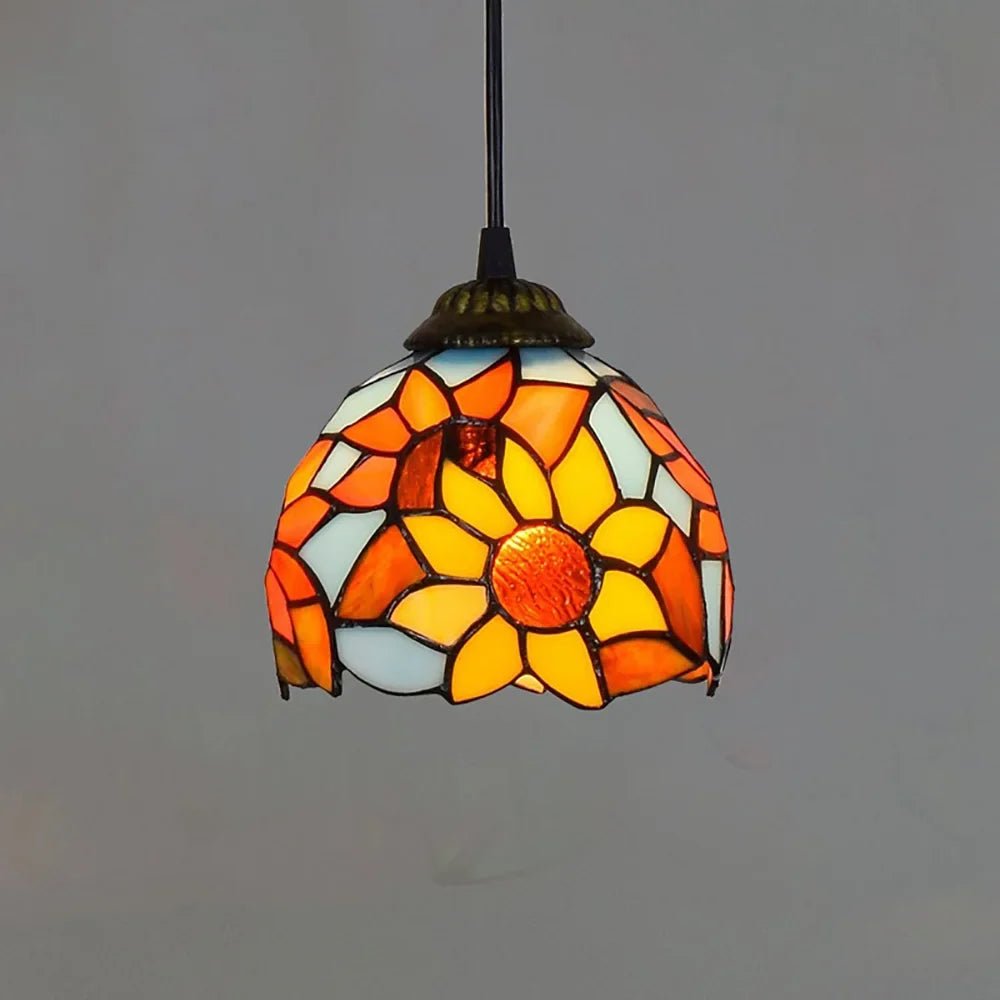 Mediterranean Mosaic Stained Glass Pendant Light - Decorbites