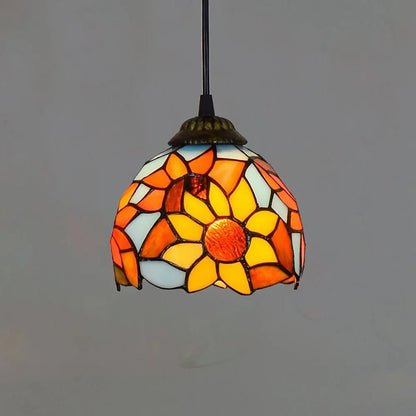 Mediterranean Mosaic Stained Glass Pendant Light - Decorbites