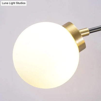 Mid century black and brass opal glass sconce with warm frosted glass globe pendant light for e26 e27 bulbs
