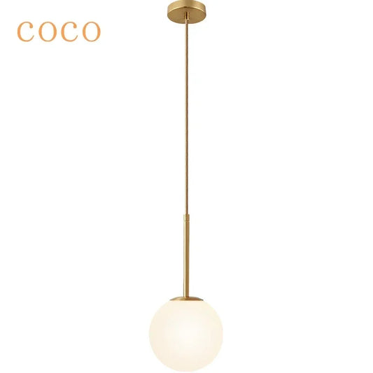 Minimalist Acrylic Globe Pendant Light In Black Or Gold