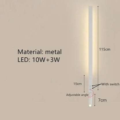 A minimalist black metal wall lamp with adjustable angle 115cm tall decorbites adjustable angle for bedroom reading