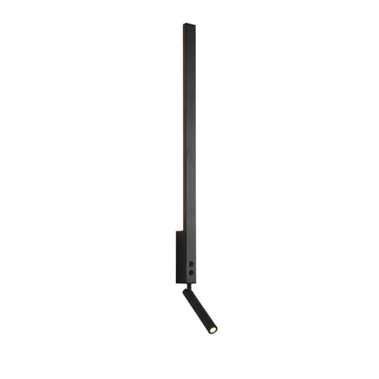 Black matte adjustable angle wall lamp with sleek vertical bar for bedroom reading by Decorbites adjustable angle design