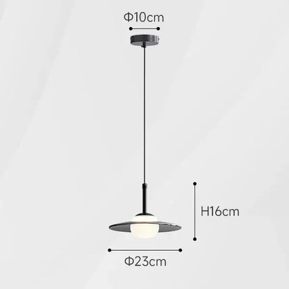 Modern black and copper decorbites glass pendant lamp with frosted glass shade and matte metal frame for bedroom light decor