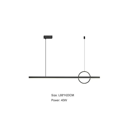Minimalist black geometric copper chandelier with a sleek horizontal bar pendant light for modern dining room decorbites geometric copper