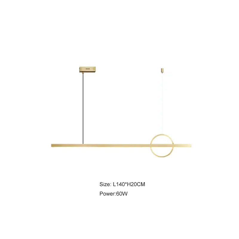 Minimalist black and geometric copper chandelier featuring a modern gold-toned pendant light with circular accent decorbites geometric copper