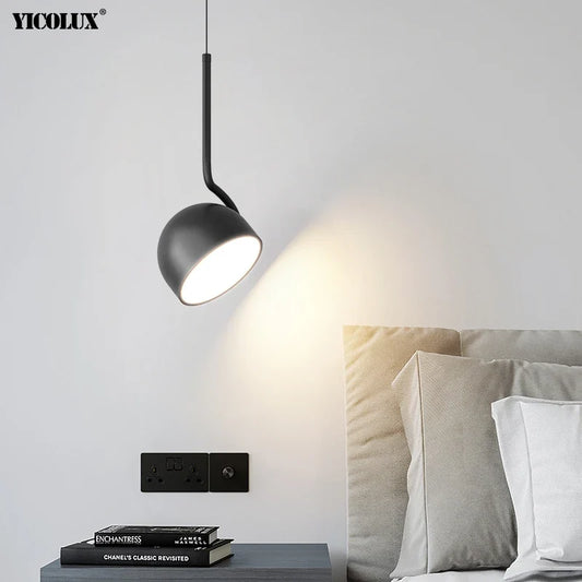 Minimalist Black and White Metal LED Pendant Light
