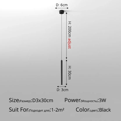 Minimalist Black and White Metal LED Pendant Light - Decorbites