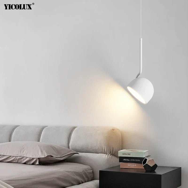 Minimalist Black and White Metal LED Pendant Light - Decorbites