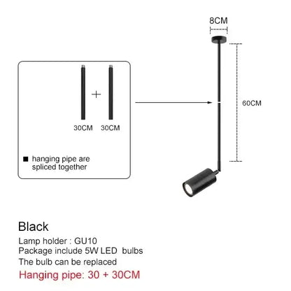 Minimalist decorbites black chandelier pendant lights featuring a sleek cylindrical metal lamp head for dining room decor