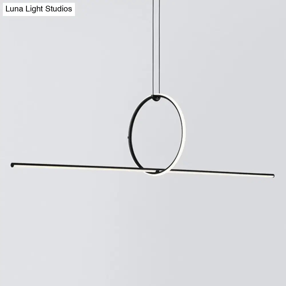 Minimalist black contemporary metal led pendant light with sleek circular design for office hanging pendant light