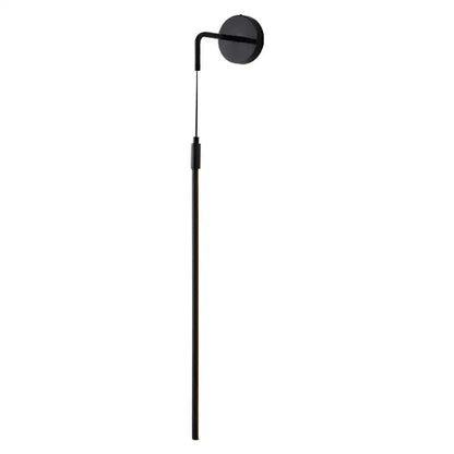 Minimalist black copper wall lamp with a sleek slender pole and circular head ideal for bedroom decorbites copper wall lighting