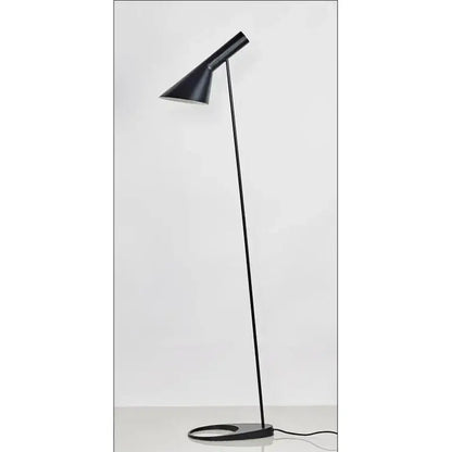 Minimalist black decorbites adjustable led floor lamp with conical shade and slender metal stand for living room use