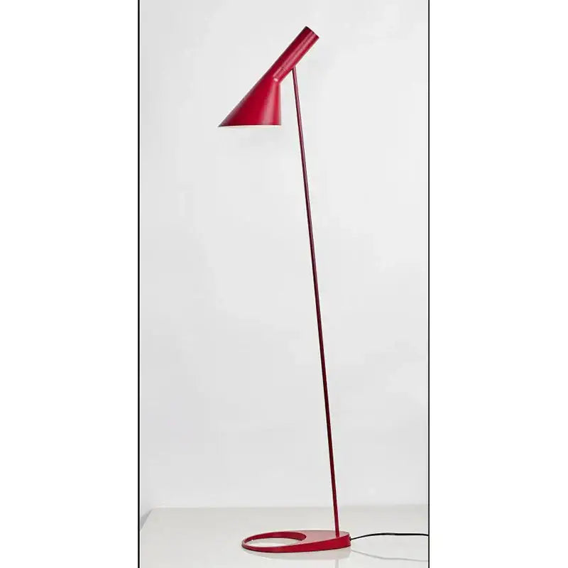 Red conical floor lamp with sleek metal finish minimalist design decorbites adjustable led floor lamp for living room