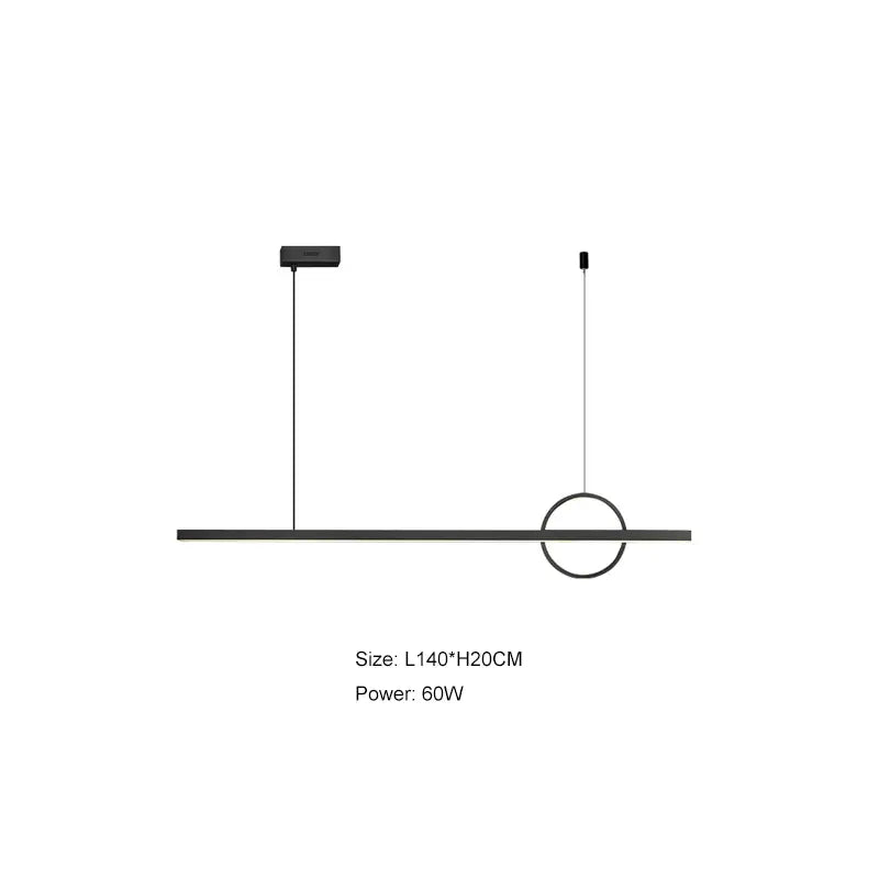 Minimalist black geometric copper chandelier with sleek pendant light featuring horizontal bar and circular accent by decorbites geometric copper