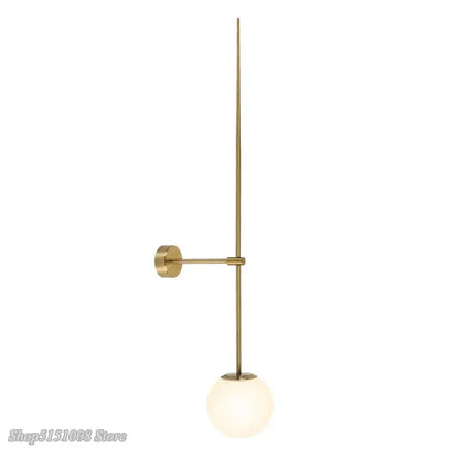 Minimalist black glass ball led wall lamp with modern brass sconce and frosted glass shade for bedroom decorbites glass ball