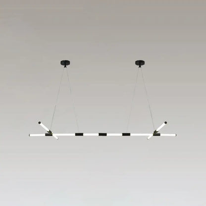 Modern black and white minimalist glass tube pendant lamp with frosted shade for office lighting decorbites