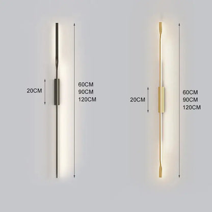 Minimalist black and gold led wall sconce with sleek rectangular design in matte black and brushed gold for living room decorbites led wall