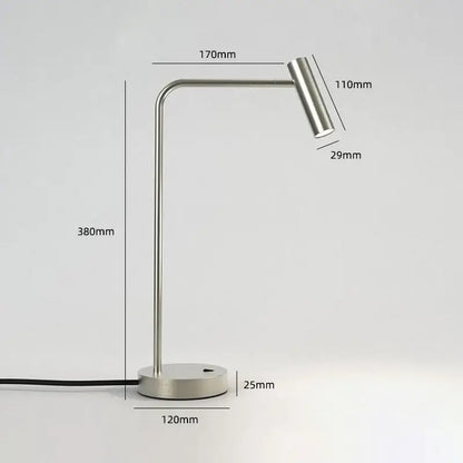 Minimalist black enna led dimmable floor lamp with brushed stainless steel finish and adjustable gooseneck arm