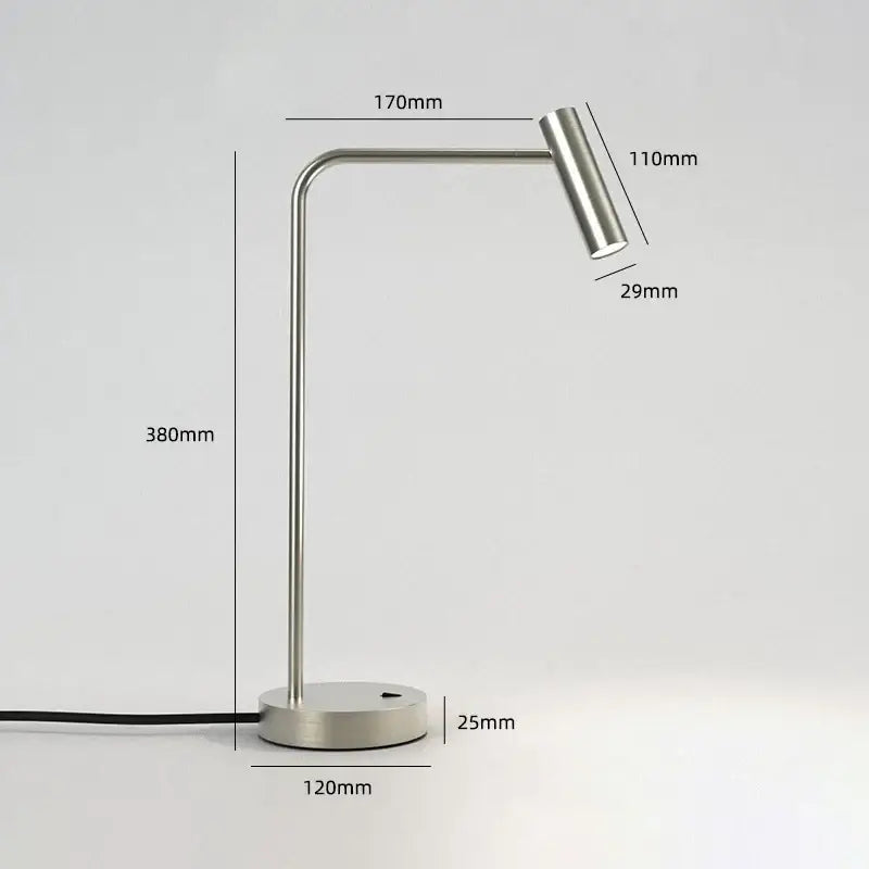 Minimalist black enna led dimmable floor lamp with brushed stainless steel finish and adjustable gooseneck arm