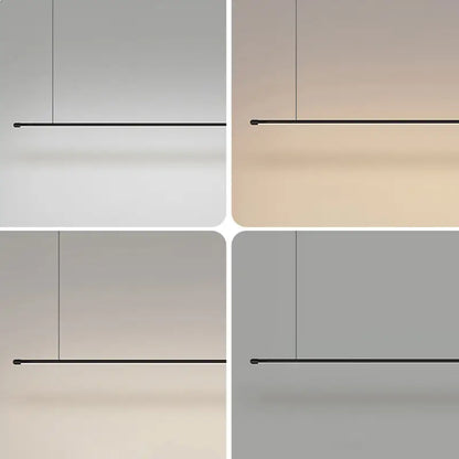 Minimalist black led pendant lamp with linear design and adjustable warm or cool white lighting for kitchen island 220v-240v