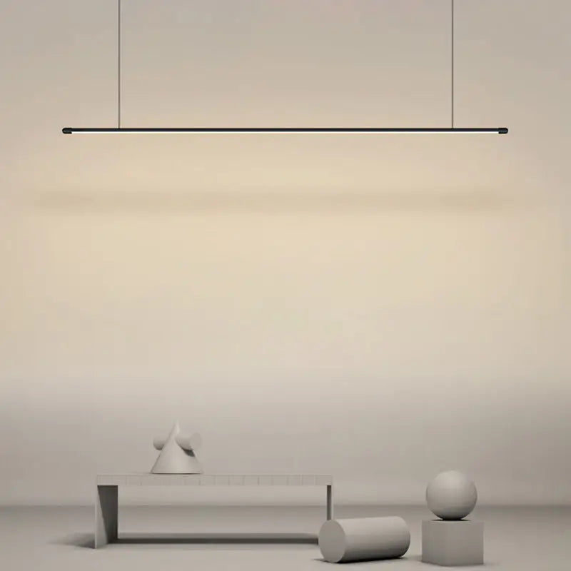 Minimalist black led pendant lamp with sleek linear design for kitchen island horizontal light 220v-240v