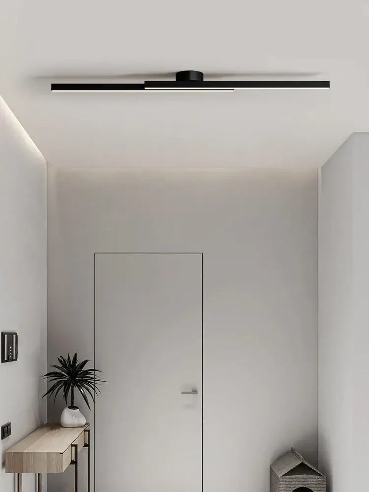 Black linear ceiling light fixture with sleek modern design minimalist nordic ceiling light for living room