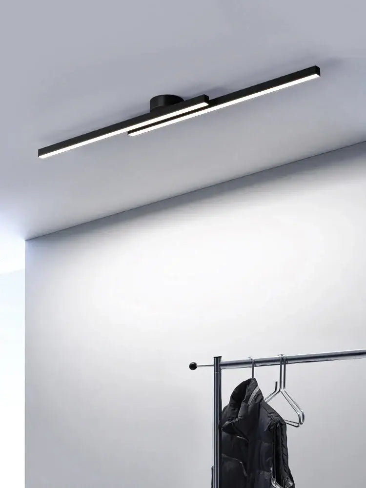 Black linear led ceiling light with sleek modern design minimalist nordic ceiling light for living room use