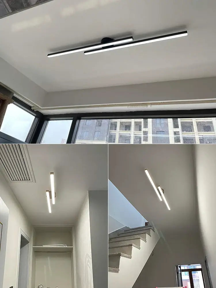 Modern black linear led ceiling light with sleek minimalist design for living room minimalist nordic ceiling light