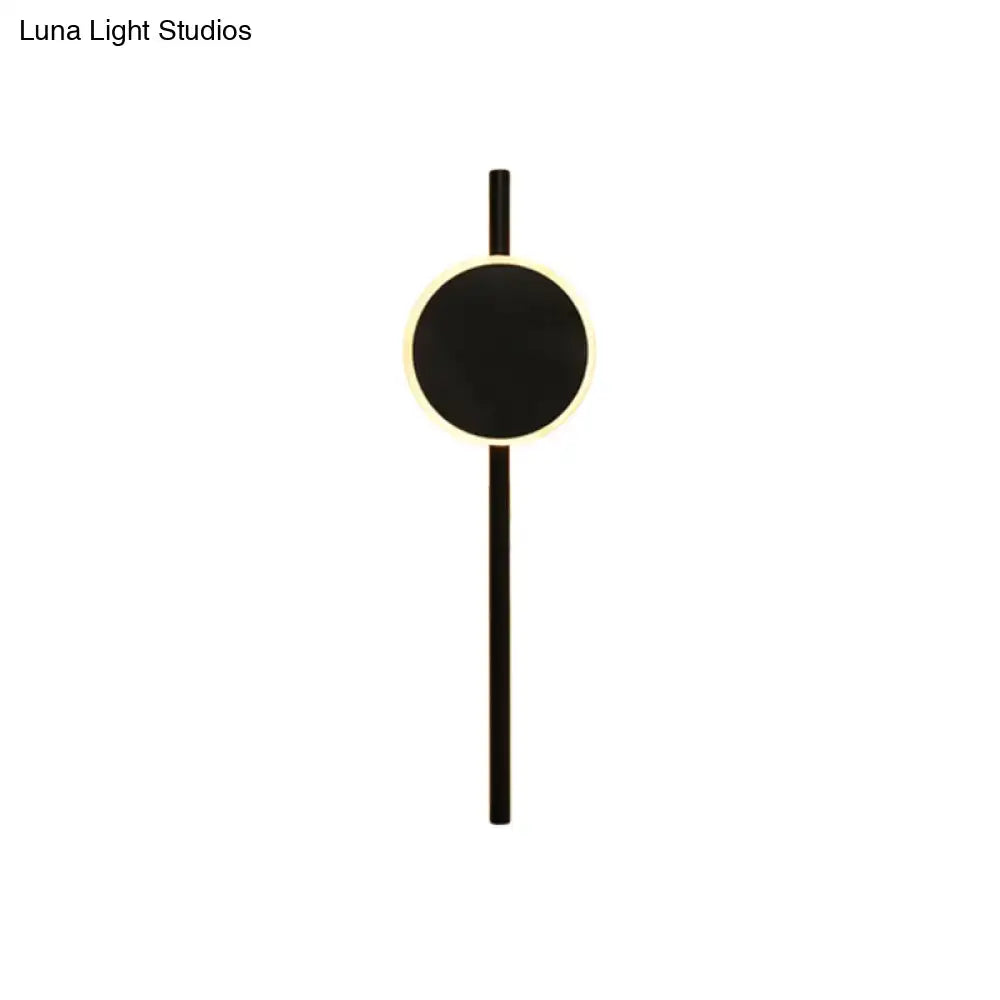 Minimalist black nordic led flush wall sconce with circular design and warm ambient lighting for bedroom use