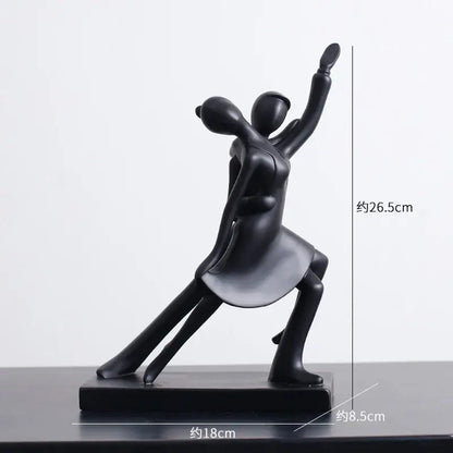 Minimalist black matte abstract resin sculpture by decorbites on a matching base for living room decorbites abstract resin