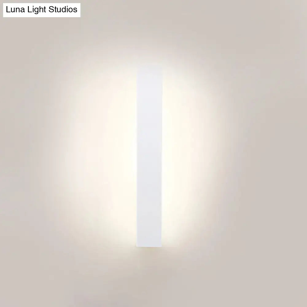 Minimalist white rectangular direct wired wall sconce with black and white aluminum shade for bedroom use
