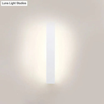 Minimalist white rectangular direct wired wall sconce with black and white aluminum shade for bedroom use