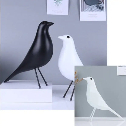 Minimalist black and white bird peace dove resin craft figurines with sleek stylized design for living room decorbites decor