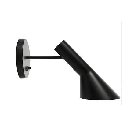 Black matte-finished wall-mounted lamp with sleek angular design and conical shade for decorbites industrial iron table lamp