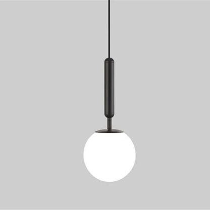 Minimalist black pendant light with frosted white glass ball pendant for decorbites glass ball living room lighting